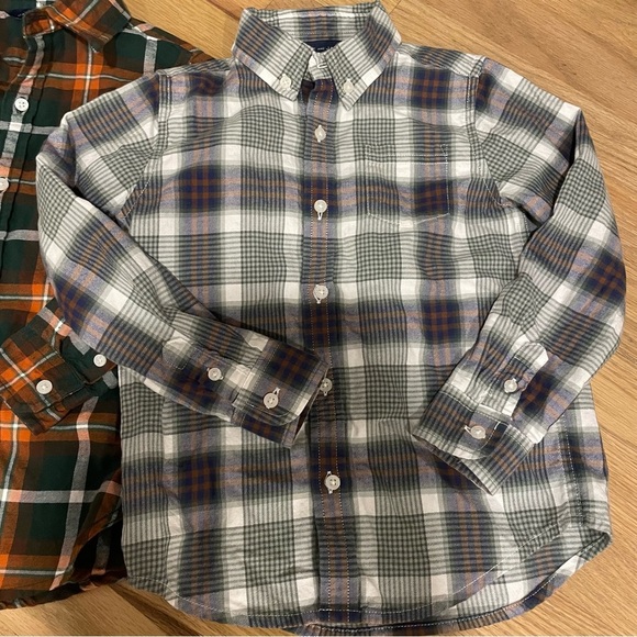 Janie and Jack 2 Plaid Button Down Flannel Shirts - Picture 4 of 8